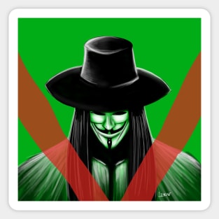 v for vendetta, remember the 4th of november in face mask Sticker